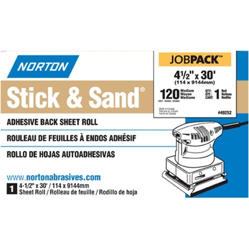 Roll 1 Width x 10yd Length Pack of 1 Aluminum Oxide Norton K225 Metalite Abrasive Roll Grit 180 Cloth Backing